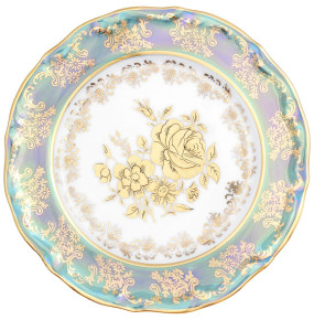 Набор тарелок 17 см 6 шт  МаМ декор "Фредерика /Золотая роза /зелёная" / 310614