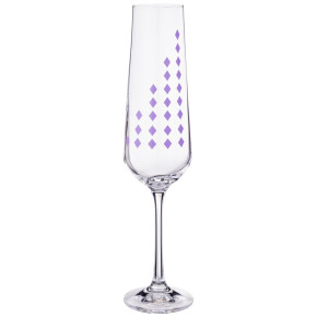 Бокалы для шампанского 200 мл 6 шт  Crystalex CZ s.r.o. "Cандра /Ромбы /Фиолет"    / 170337