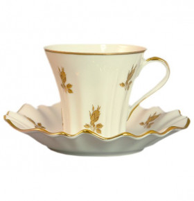Набор чайных пар 6 шт  Royal Czech Porcelain "Каролина /Золотая роза /Белая" / 204707