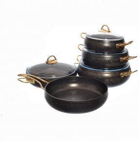 Набор посуды 9 предметов антипригарное покрытие чёрный "Leydi /Repast" / 236550