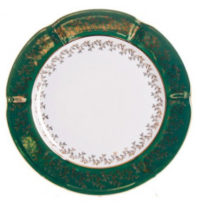 Набор тарелок 27 см 6 шт  Cmielow "Мария /Зелёная с золотыми листиками" / 043592