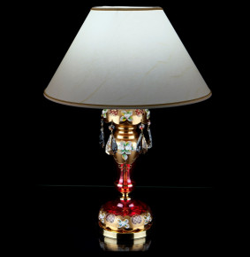 Лампа настольная 1 рожковая хрусталь "Лепка красная /Elite Bohemia" d-40 см, h-55 см, вес-2,16 кг / 136542
