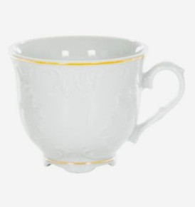 Кофейная чашка 100 мл 1 шт без блюдца  Cmielow "Рококо /Две линии золото" / 154146