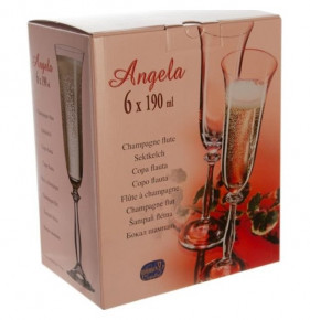 Бокалы для шампанского 190 мл 6 шт  Crystalex CZ s.r.o. "Анжела /Лепка /Ассорти" / 169590