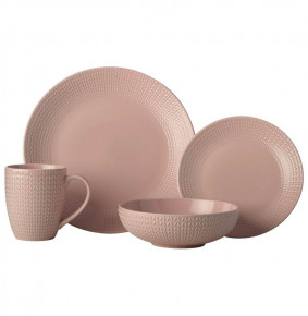 Набор посуды на 4 перосны 16 предметов розовый  Casa Domani "Corallo" (подарочная упаковка) / 299194