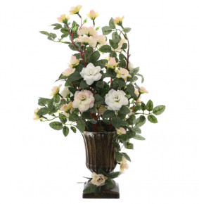 Цветы в горшке 43 см  Royal Classics "Розы белые" / 140418