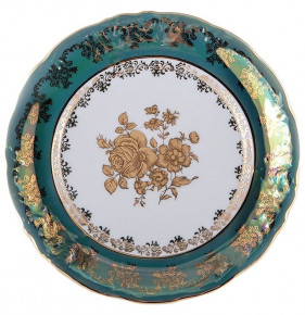 Набор тарелок 24 см 6 шт  МаМ декор "Фредерика /Золотая роза /зелёная" / 133807