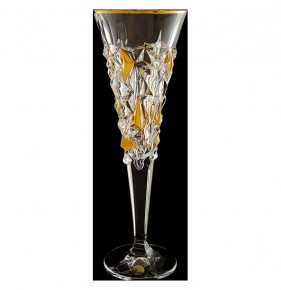 Бокалы для шампанского 200 мл 6 шт  Bohemia Jihlava "Glacier /С золотом" хрусталь Йиглава / 071379