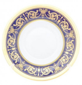 Набор тарелок 22 см 6 шт глубокие  Falkenporzellan "Констанц /Императорское золото /на синем" / 272702