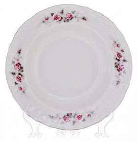 Набор тарелок 23 см 6 шт глубокие  Thun "Бернадотт /Серая роза /платина" / 012780