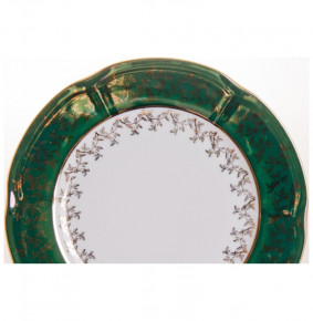 Набор тарелок 21 см 6 шт  Cmielow "Мария /Зелёная с золотыми листиками" / 043591