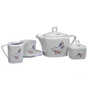 Чайный сервиз на 6 персон 15 предметов  Bohemia Porcelan Moritz Zdekauer 1810 s.r.o. "Тетра /Гуси"  / 010768