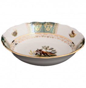 Набор салатников 19 см 6 шт  Royal Czech Porcelain "Болеро /Охота зелёная" / 123051