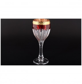 Бокалы для красного вина 290 мл 6 шт  Crystalite Bohemia "Сафари /Рубин с золотом" / 124832