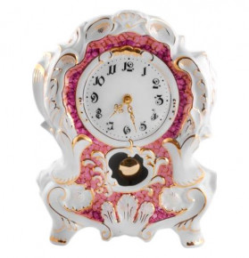 Часы каминные 32 см  Leander "Розовый мрамор /Отводка золото"  / 158813