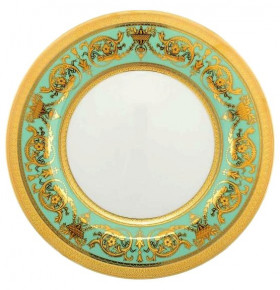Набор тарелок 27 см 6 шт  Falkenporzellan "Констанц /Императорское золото /на бирюзовом" / 157369