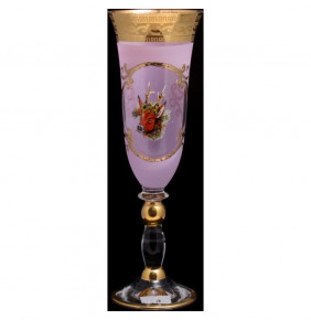 Бокалы для шампанского 200 мл 6 шт  Bohemia "Грация /Охота розовая" / 001524