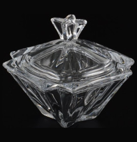 Ваза для конфет 15 см с крышкой  Crystalite Bohemia "Метрополитэн /Без декора" / 088031