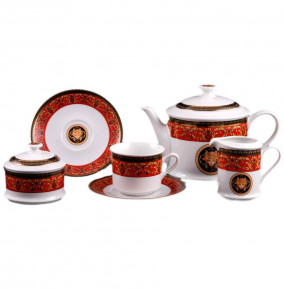 Чайный сервиз на 6 персон 15 предметов  Leander "Сабина /Версаче /Красная лента" / 159109