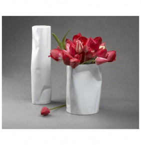 Ваза для цветов 19,5 см белая  Cmielow Design Studio "BENT" / 163390