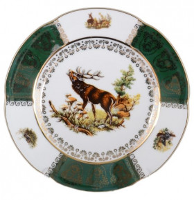 Набор тарелок 19 см 6 шт  Royal Czech Porcelain "Болеро /Охота зелёная" / 091269