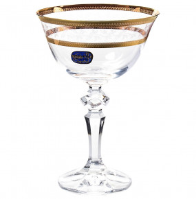 Бокал для мартини 180 мл 1 шт  Crystalite Bohemia "Лаура /Золотые листики" V-D / 167048