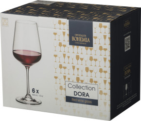 Бокалы для красного вина 450 мл 6 шт  Crystalite Bohemia "Дора /Без декора" / 117102