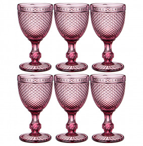 Бокалы для белого вина 300 мл 6 шт розовые  LEFARD "Гранат /Muza color" / 220740