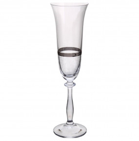 Бокалы для шампанского 190 мл 6 шт  Crystalex CZ s.r.o. "Анжела /Платиновые кружева /широкий кант" / 124860
