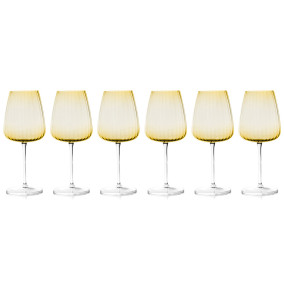 Бокалы для белого вина 550 мл 6 шт янтарные  Le Stelle "Opium" (подарочная упаковка) / 330094