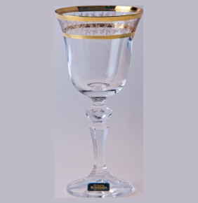 Бокалы для белого вина 170 мл 6 шт  Crystalite Bohemia "Лаура /Золотые листики" / 028673