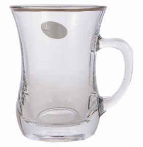 Набор чайных чашек 225 мл 6 шт  UNION GLASS "Отводка платина" / 165067