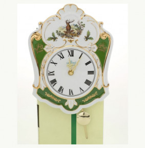 Часы настенные с ходиками 25 см  Leander "Якубов /Охота зелёная" / 158806