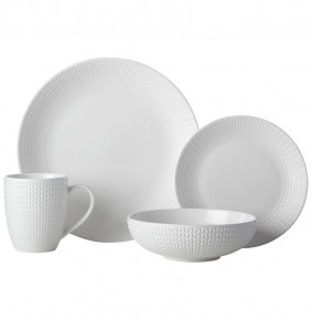 Набор посуды на 4 персоны 16 предметов белый  Casa Domani "Corallo" (подарочная упаковка) / 299191