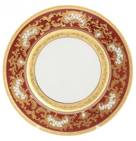 Набор тарелок 28,5 см 6 шт  Falkenporzellan "Констанц /Алена золото 3D" красные / 152004