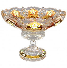 Ваза для фруктов 25,5 см н/н  Sonne Crystal "Хрусталь с золотом" / 059928